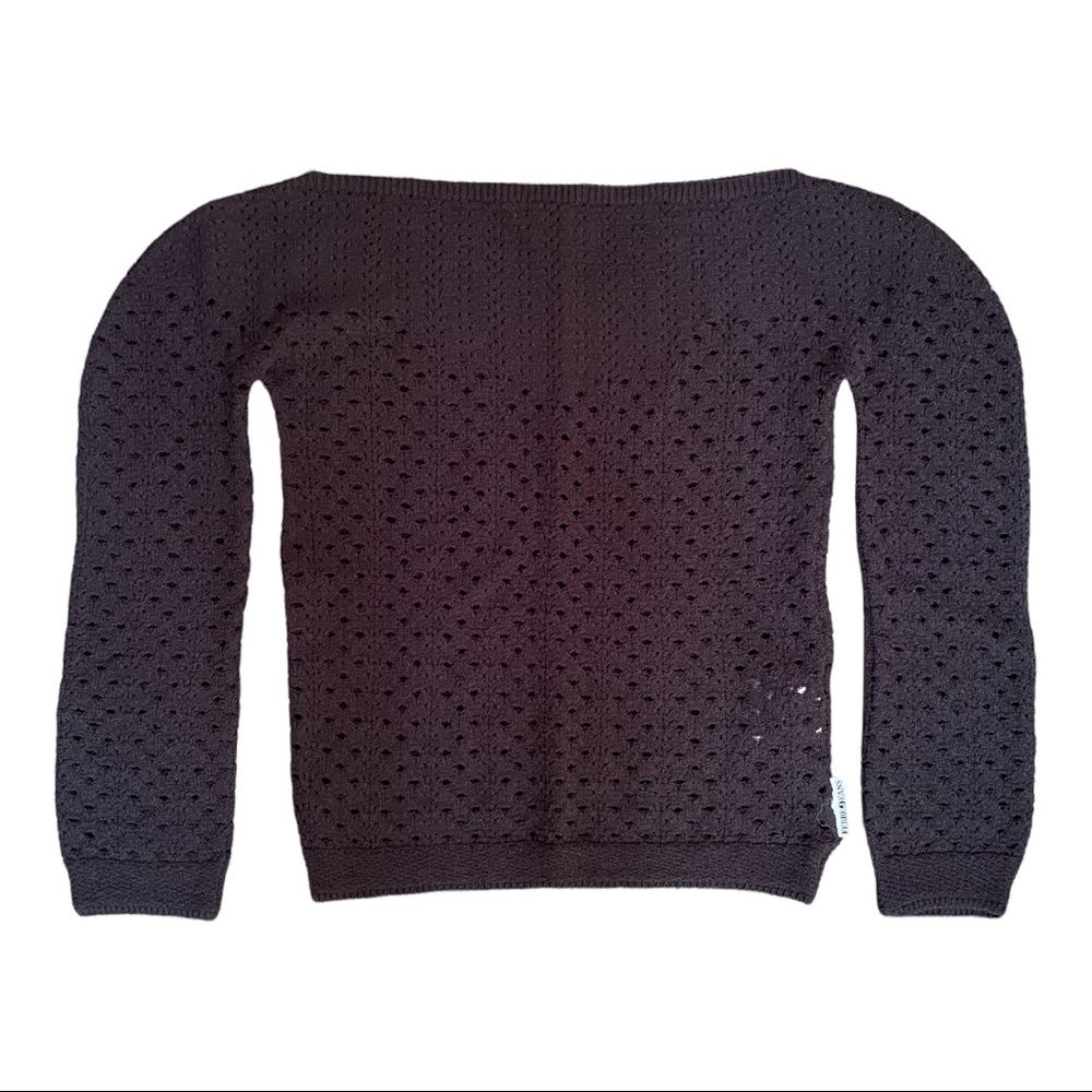 NEW Gianfranco Ferre Vintage 90s Black Openwork Top S